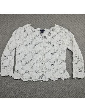 Vintage crotchet floral sweater size s